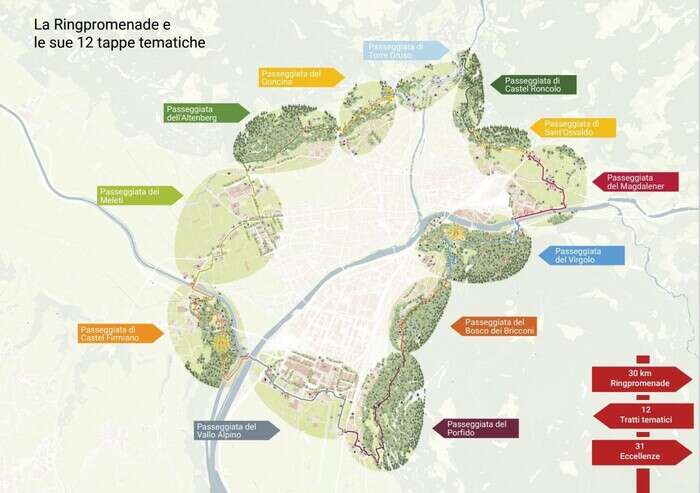 Ringpromenade, nasce la passeggiata ad anello intorno a Bolzano