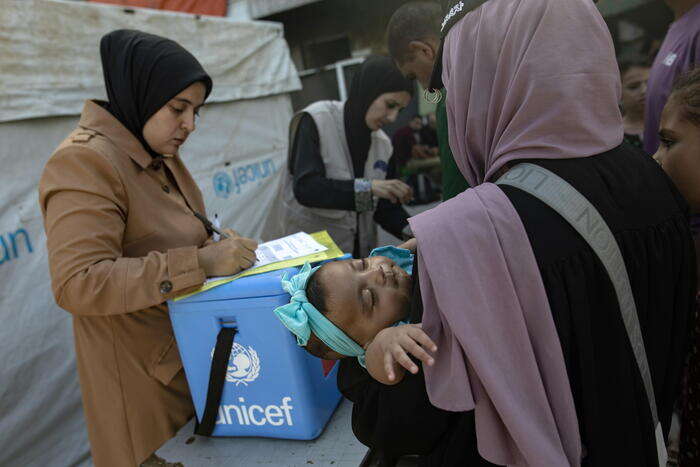 Unrwa, concluso primo ciclo vaccinazione anti-polio a Gaza