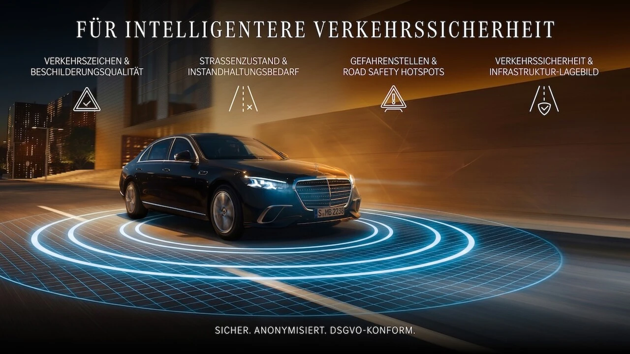 Mercedes aumenta la sicurezza delle strade con i dati delle vetture