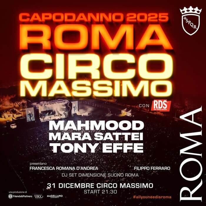 Concerto di Capodanno al Circo Massimo con Tony Effe e Mahmood