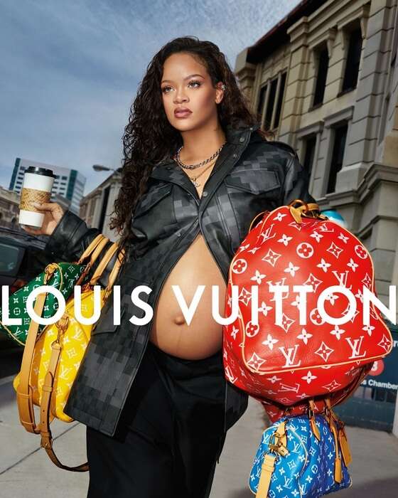 Rihanna in dolce attesa testimonial campagna Vuitton Uomo