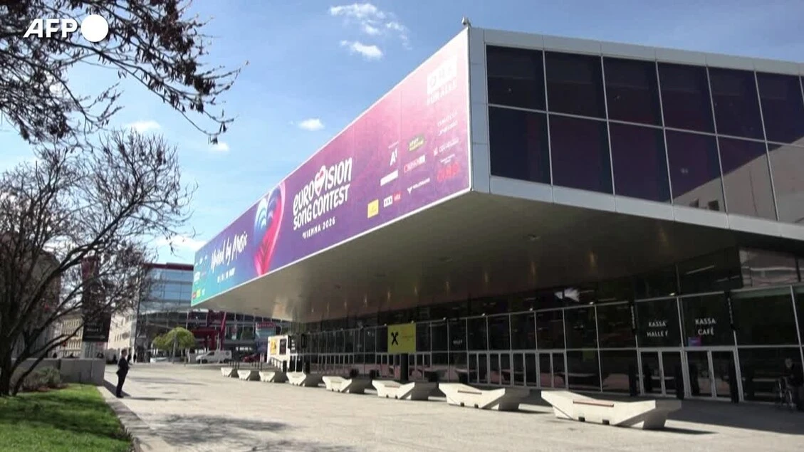 La sala concerti di Vienna si prepara per l'Eurovision