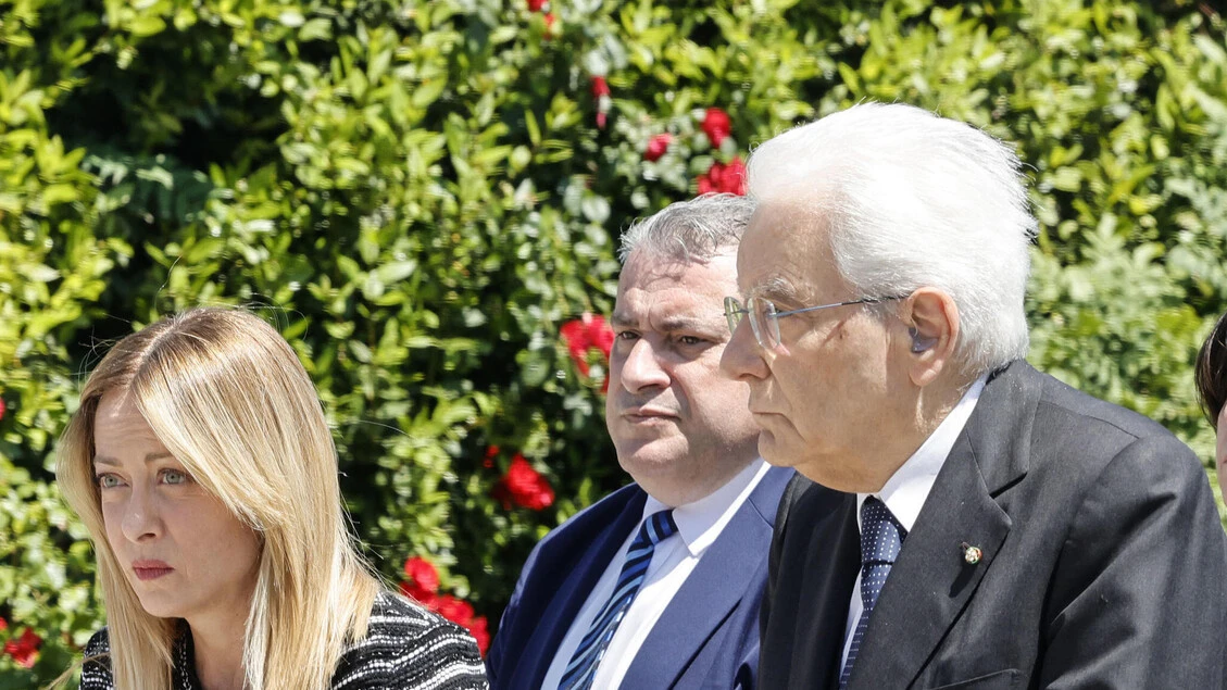 Mattarella e Meloni lasciano l'ospedale Baggiovara di Modena