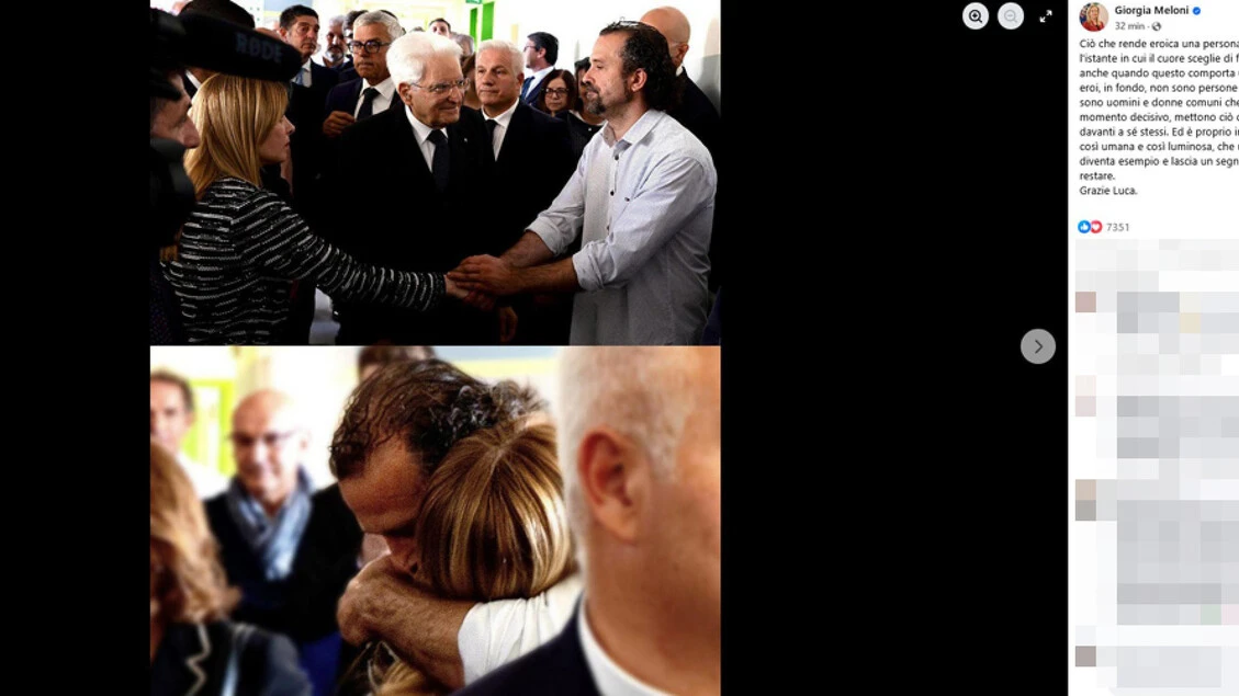 Meloni ringrazia Signorelli, eroe è chi sceglie il bene anche quando è rischioso