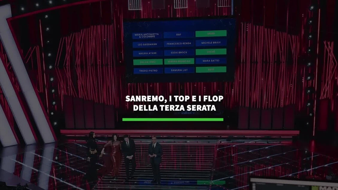 Sanremo, i top e i flop della terza serata