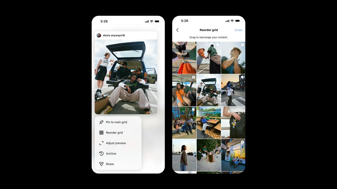 Instagram, ora è possibile scegliere l'ordine dei post nel proprio profilo