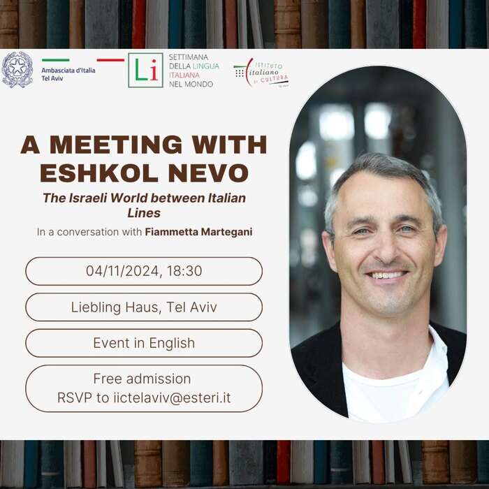 Eshkol Nevo alla Settimana della lingua italiana in Israele