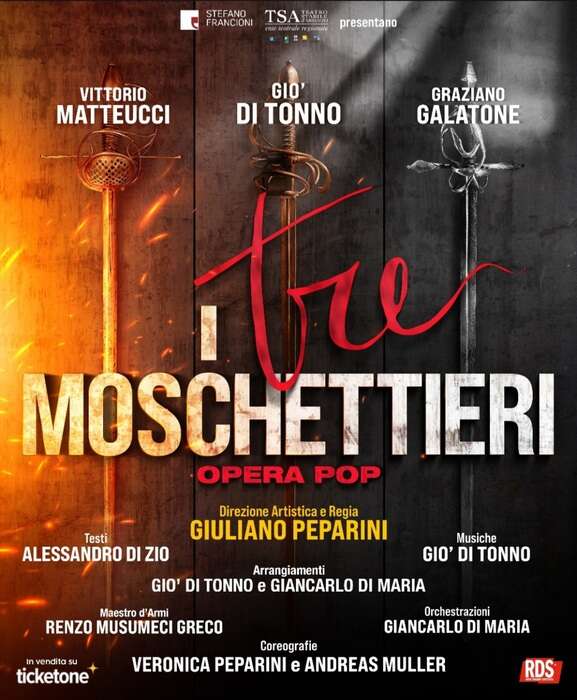 I Tre moschettieri, musical pop grande inno all'amicizia