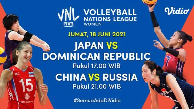 Live Streaming Pertandingan Big Match VNL 2021 Jumat 18 Juni di Vidio Hari Ini