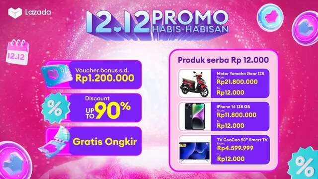 Beli Motor Cuma 12 Ribu? Temukan di Lazada 12.12 Promo Habis-habisan!