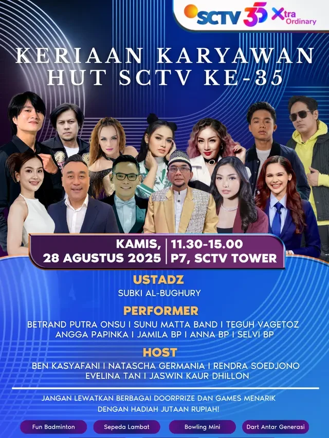 HUT Ke-35 SCTV Dirayakan Meriah di SCTV Tower, Ada Karnaval dan Permainan Seru untuk Karya...