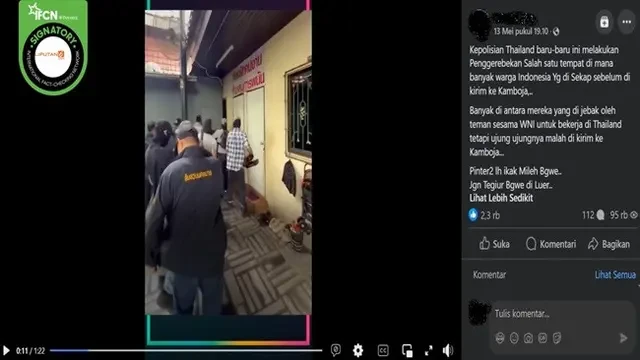 Cek Fakta: Tidak Benar dalam Video ini Polisi Thailand Gerebek Lokasi Penyekapan WNI