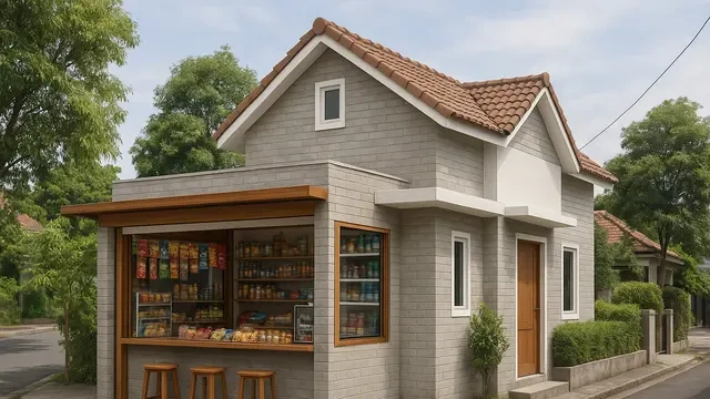 6 Desain Rumah L-Shape dengan Warung Kecil di Depan, Estetik dan Fungsional
