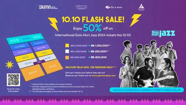 Golo Mori Jazz 2024 Tawarkan Tiket Flash Sale hingga Diskon 50 Persen