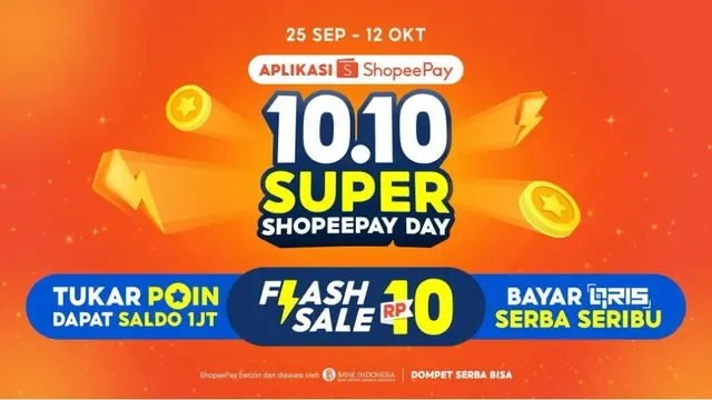 Hemat Belanja di 10.10 Super ShopeePay Day, Ada Flash Sale Rp10 hingga Tukar Poin Dapat Rp...
