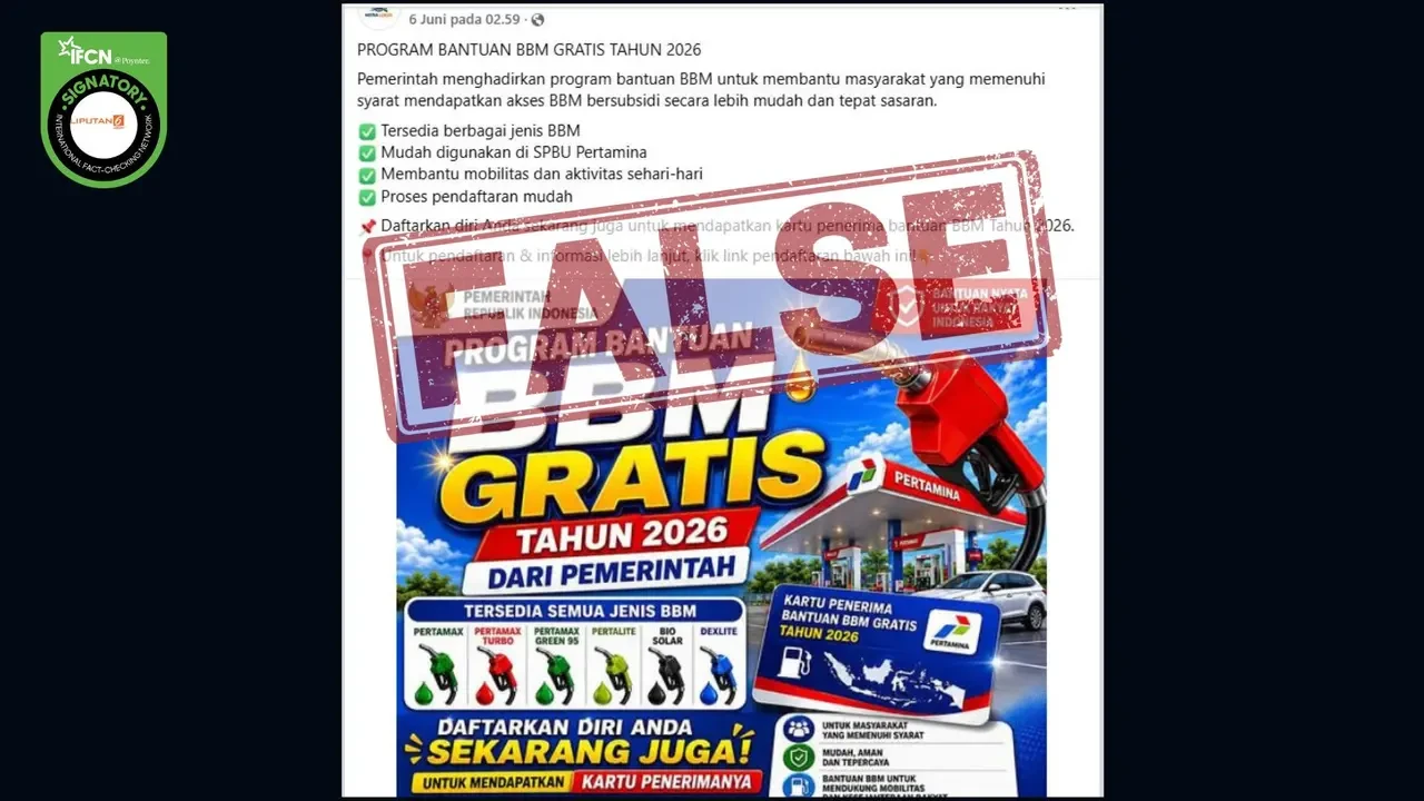 Cek Fakta: Tidak Benar Ini Link Pendaftaran Program Bantuan BBM
