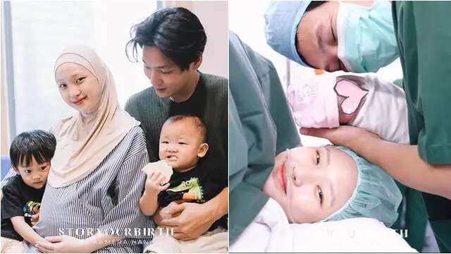 7 Potret Julia Prastini Lahiran Anak Ketiga, Ditemani Na Dae Hoon dan Buah Hati