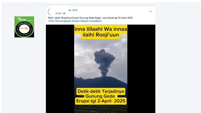 Viral Video Erupsi Gunung Gede 2 April 2025, Ini Faktanya