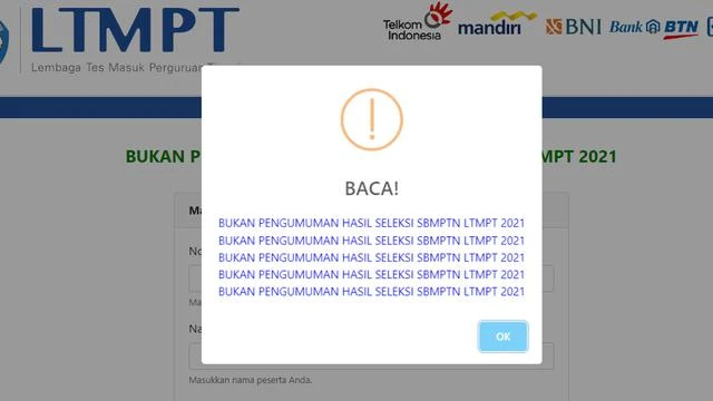 Viral Pengumuman Lulus SBMPTN 2021 Tiruan, Yuk Lucu-lucuan Bikin di Sbmptn.vercel.app