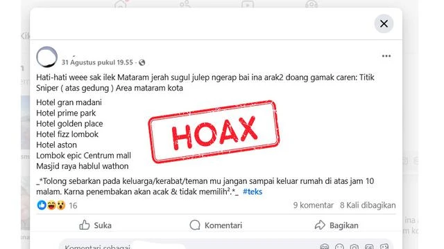 Kabar Sniper Ditempatkan di Gedung Tinggi Mataram Cuma Hoaks, Ini Penjelasan Polisi