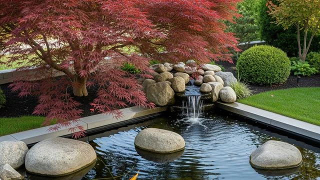 6 Desain Kolam Ikan Minimalis dengan Air Terjun Mini di Sudut Taman, Bikin Suasana Hunian ...