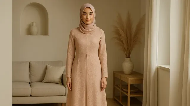 11 Rekomendasi Gamis Brokat Belah Tengah yang Kini Tren di 2025, Potongannya Bikin Langsin...