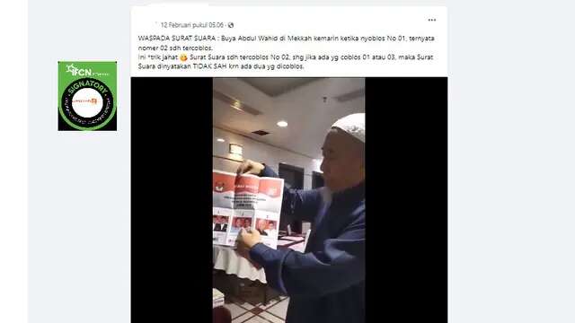 Cek Fakta: Klarifikasi Klaim Video Surat Suara di Mekkah Sudah Tercoblos Nomor 2