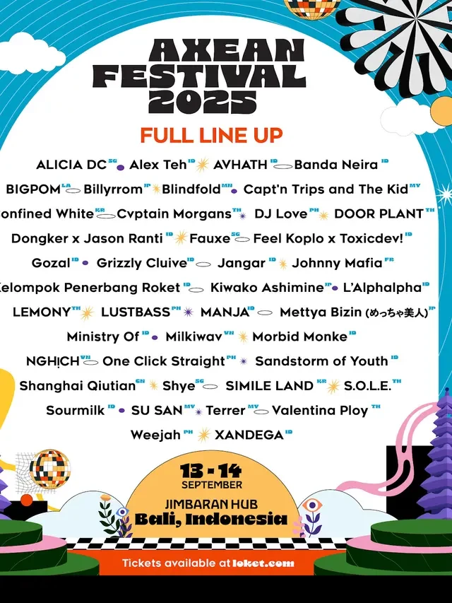 43 Musisi Siap Guncang Axean Festival 2025 di Bali, Ada Kelompok Penerbang Roket Hingga Ba...