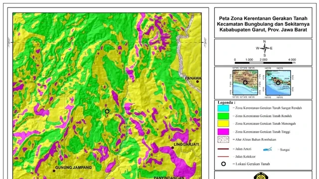Masuk Zona Kerentanan Gerakan Tanah Menengah, Badan Geologi Ingatkan Masyarakat Bungbulang...