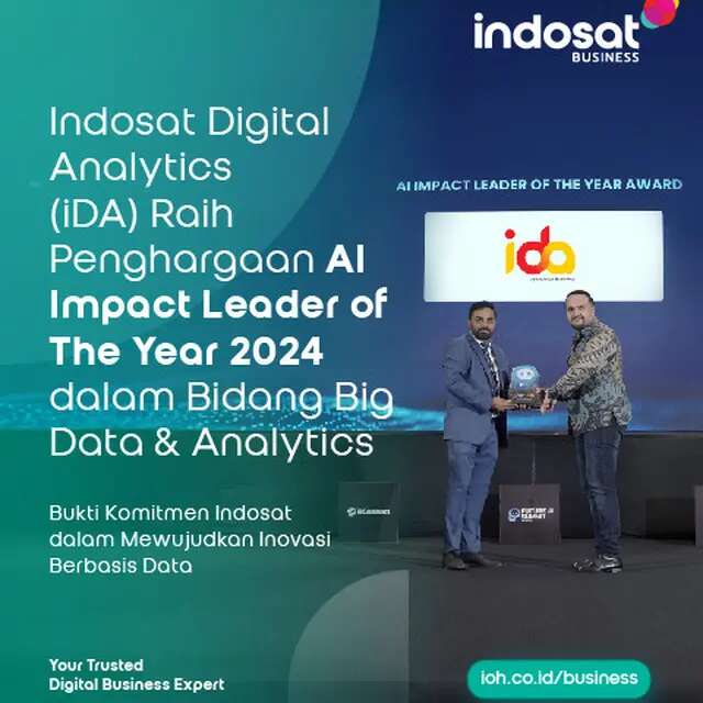 Maksimalkan Big Data dan AI, iDA by Indosat Business Jadi AI Impact Leader of the Year 202...