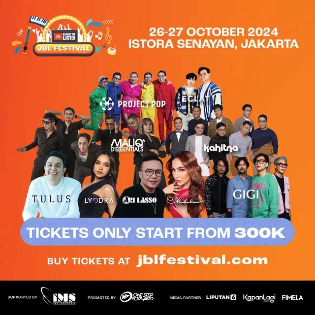 JBL Festival Dare To Listen 2024 Akan Dimeriahkan oleh Kahitna, Lyodra hingga Mahalini