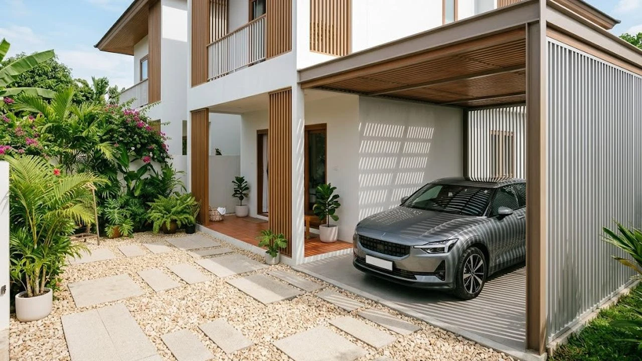 6 Model Carport yang Tetap Teduh Tanpa Kanopi Mahal, Solusi Hemat untuk Rumah Nyaman dan E...