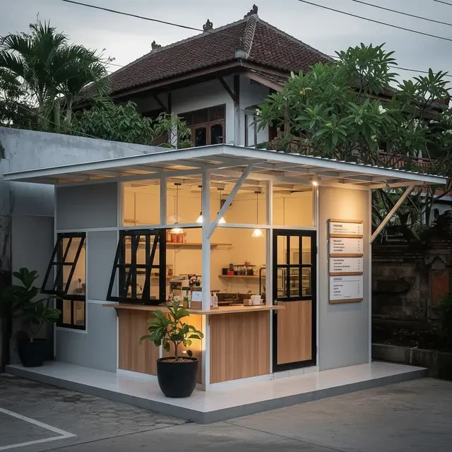 7 Desain Warung Baja Ringan Sederhana Depan Rumah, Praktis dan Tahan Lama