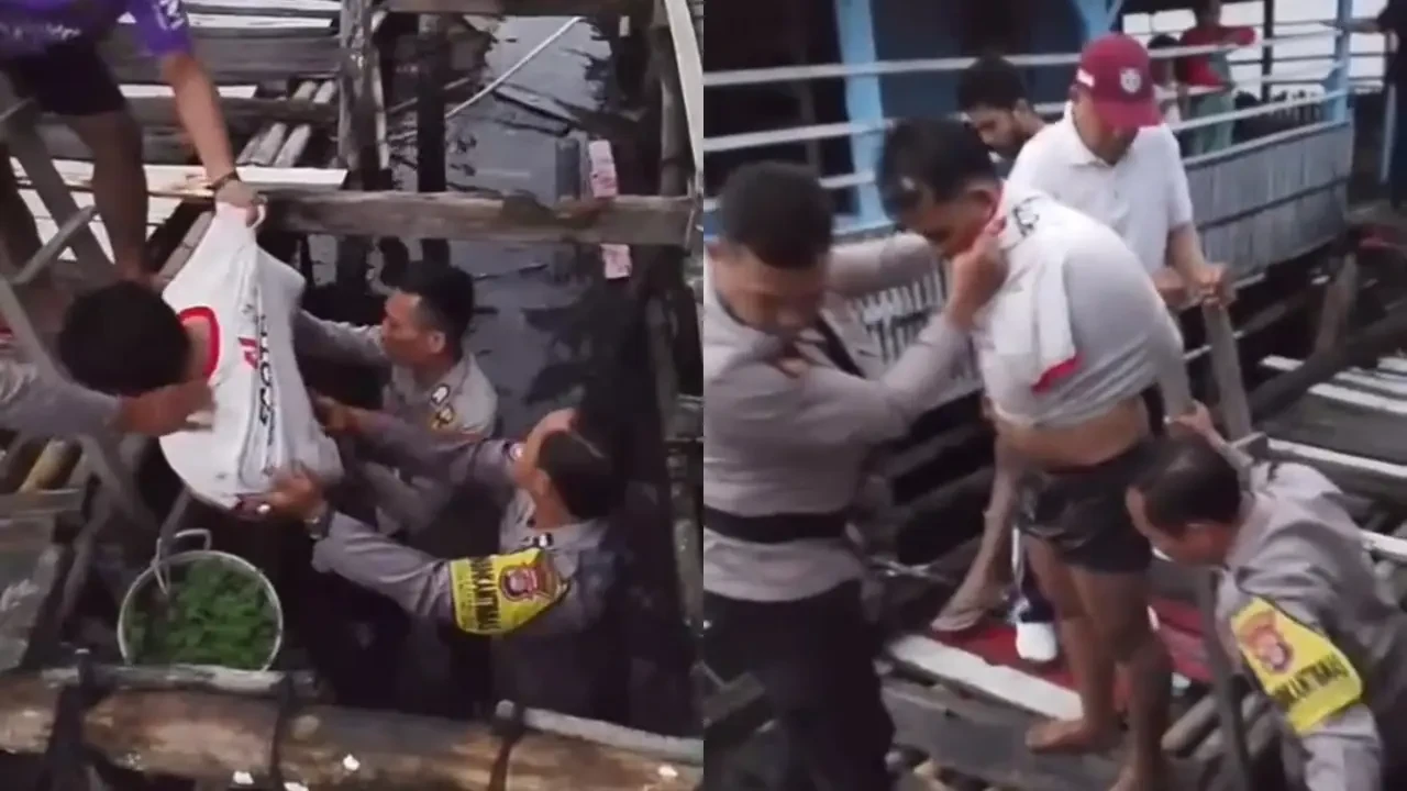 Aksi Heroik Polisi Kejar Maling hingga Terjung ke Laut