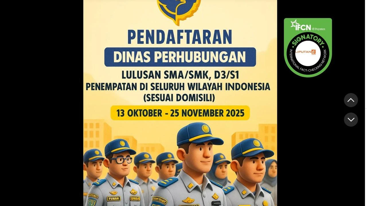 Cek Fakta: Tidak Benar Link Pendaftaran Dinas Perhubungan Periode 13 Oktober-25 November 2...