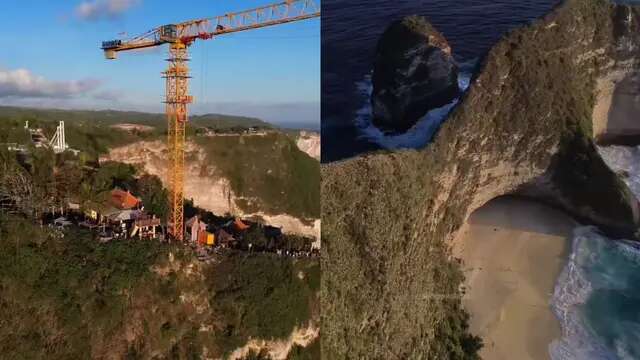 Lift Kaca di Kelingking Beach Nusa Penida Bali Mulai Dibangun, Warganet Khawatir Potensi O...