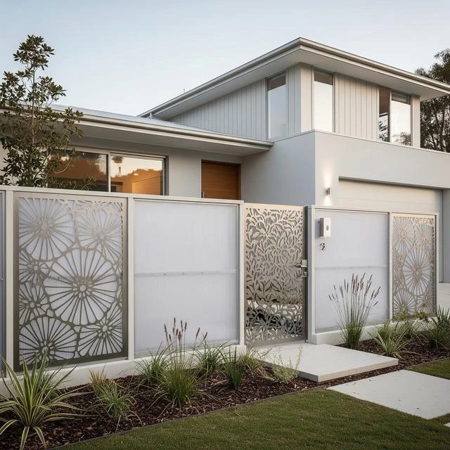 7 Pagar Laser Cut Metal Kombinasi Polikarbonat, Hadirkan Estetika Modern dan Privasi Optim...