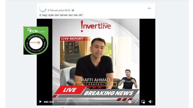 Cek Fakta: Tidak Benar Dalam Video Ini Raffi Ahmad Berbagi Cerita Membuat Situs Gim Online