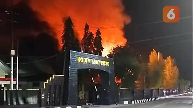 Kebakaran Hebat Hanguskan 90 Persen Bangunan Markas Kodim Poso