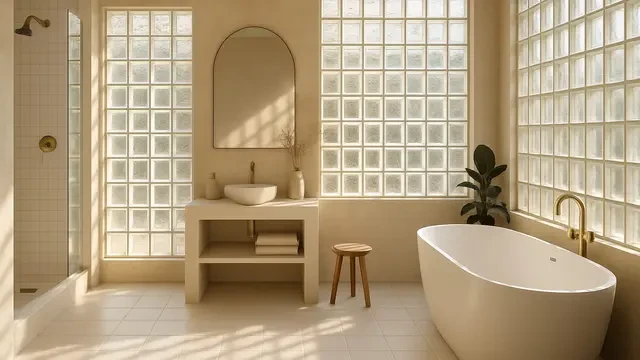 7 Inspirasi Desain Glass Block Kamar Mandi yang Lagi Tren di 2025, Bikin Tampilan jadi Est...