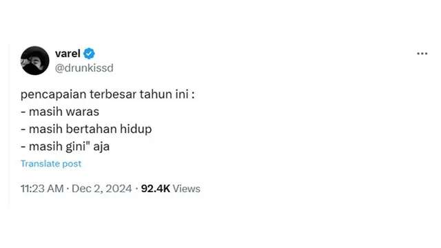 6 Curhatan Pencapaian Netizen di Tahun 2024 Ini Bikin Senyum Tipis, Banyak yang Relate