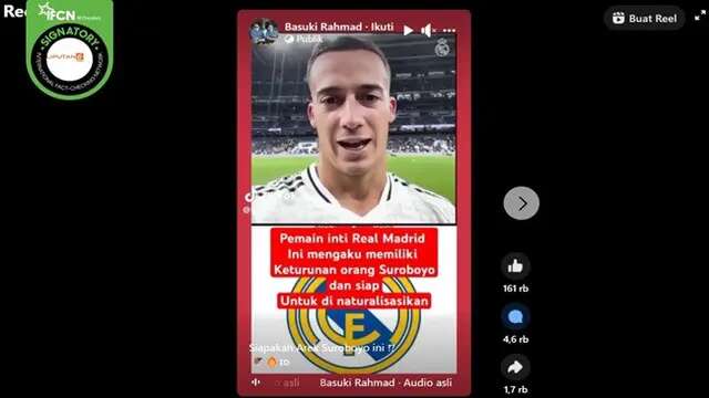 Cek Fakta: Hoaks Video Pemain Real Madrid Lucas Vazquez Mengaku Keturunan Surabaya dan Sia...