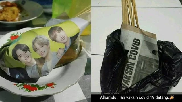 6 Potret Bungkus Sate Ini Kelewat Unik, Enggak Habis Pikir