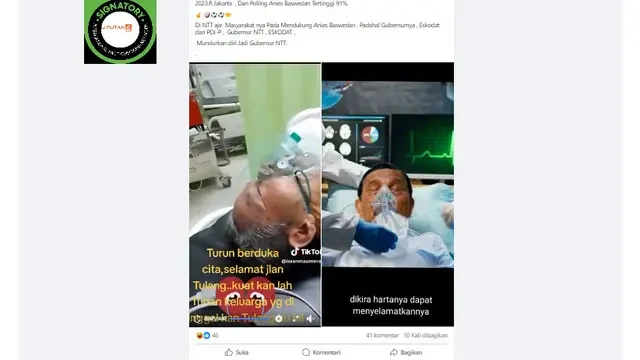 Cek Fakta: Tidak Benar Dalam Foto Ini Luhut Binsar Padjaitan Sedang Sekarat