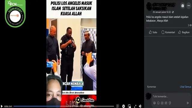 Cek Fakta: Tidak Benar dalam Video ini Polisi AS Masuk Islam Setelah Kebakaran Los Angeles