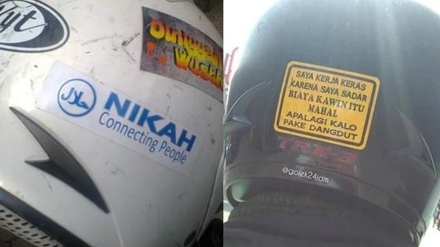 6 Stiker Kebelet Nikah di Helm Bikin Tertawa Terpingkal-pingkal