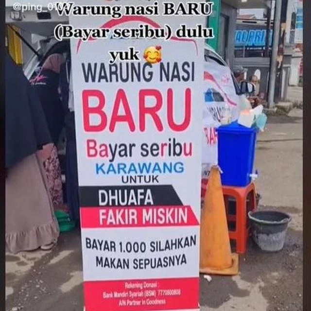 Bayar Seribu Rupiah Bisa Makan Sepuasnya di Warung Nasi di Karawang