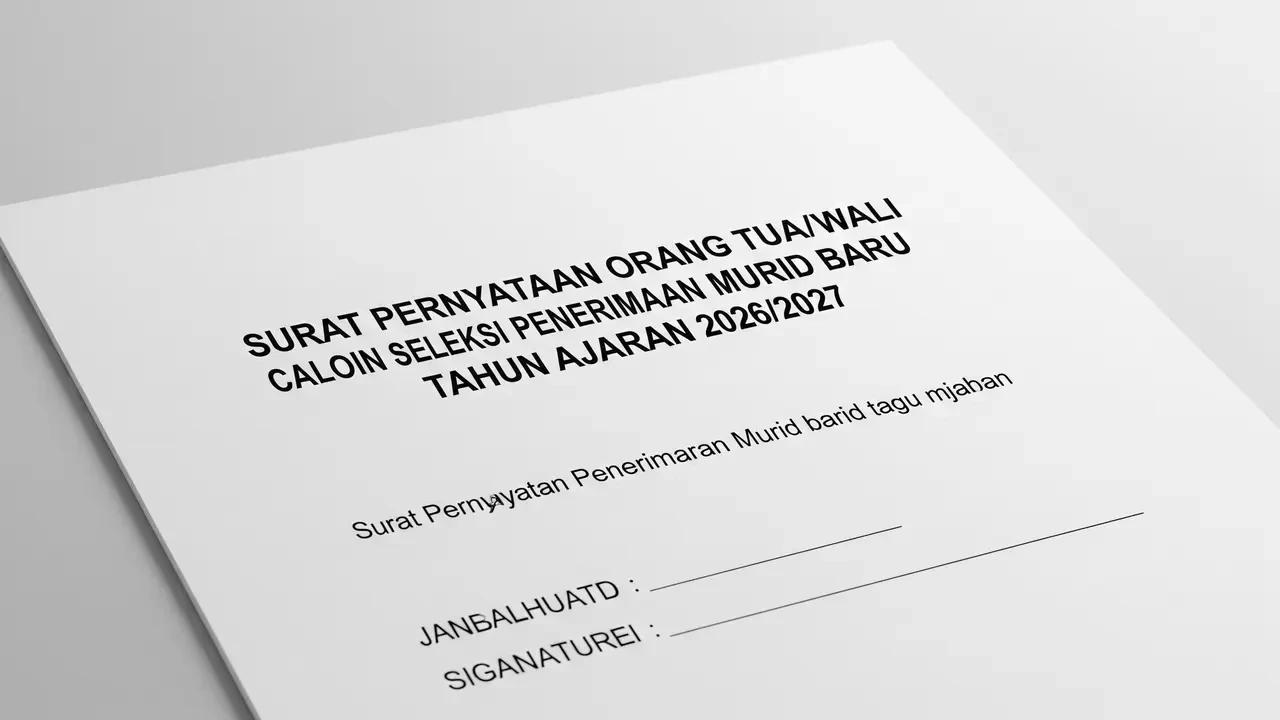 Contoh Surat Pernyataan Orang Tua SPMB 2026 yang Benar