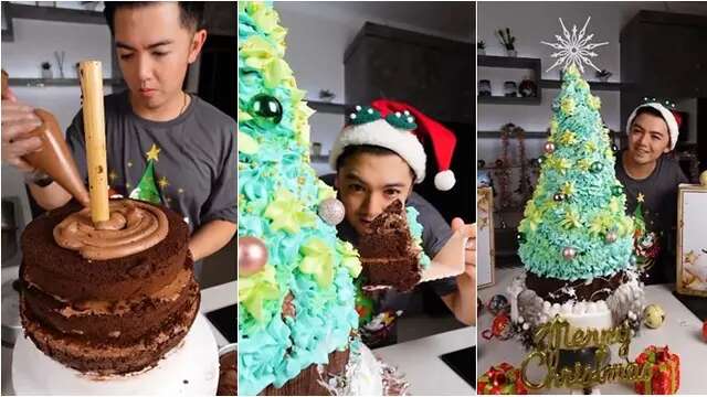 6 Potret Nicky Tirta Bikin Kue Pohon Natal Ukuran Besar, Memukau Sayang Dimakan