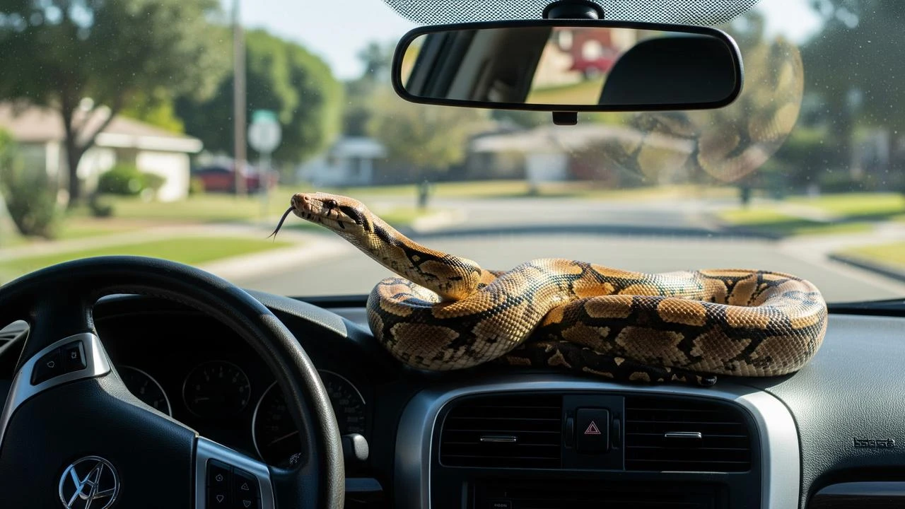 Penampakan Ular Menyelinap Masuk Mobil saat Antre Drive-Thru, Bikin Histeris